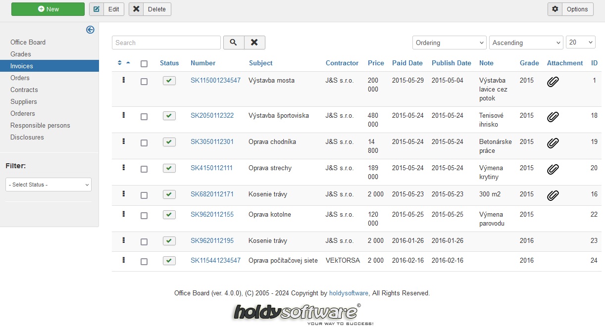 Admin Invoices