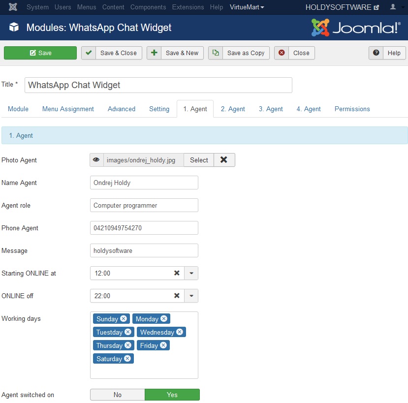 Settings module Joomla 3